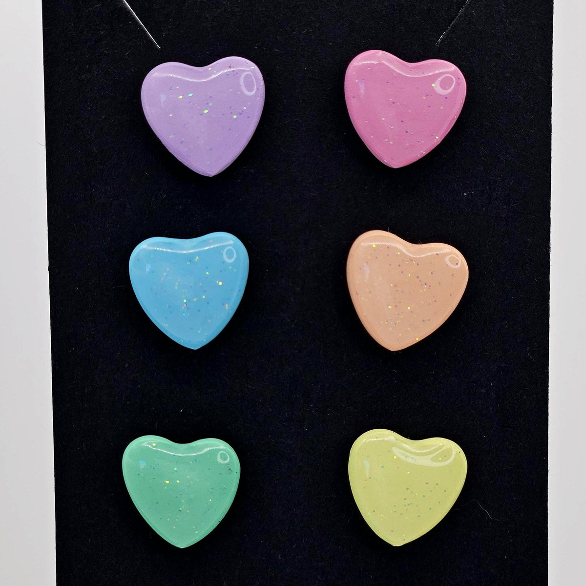 Rainbow heart studs