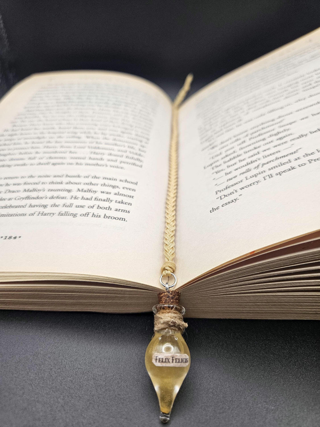 Golden luck potion bookmark- Magical fantasy gift for readers, and book lovers.