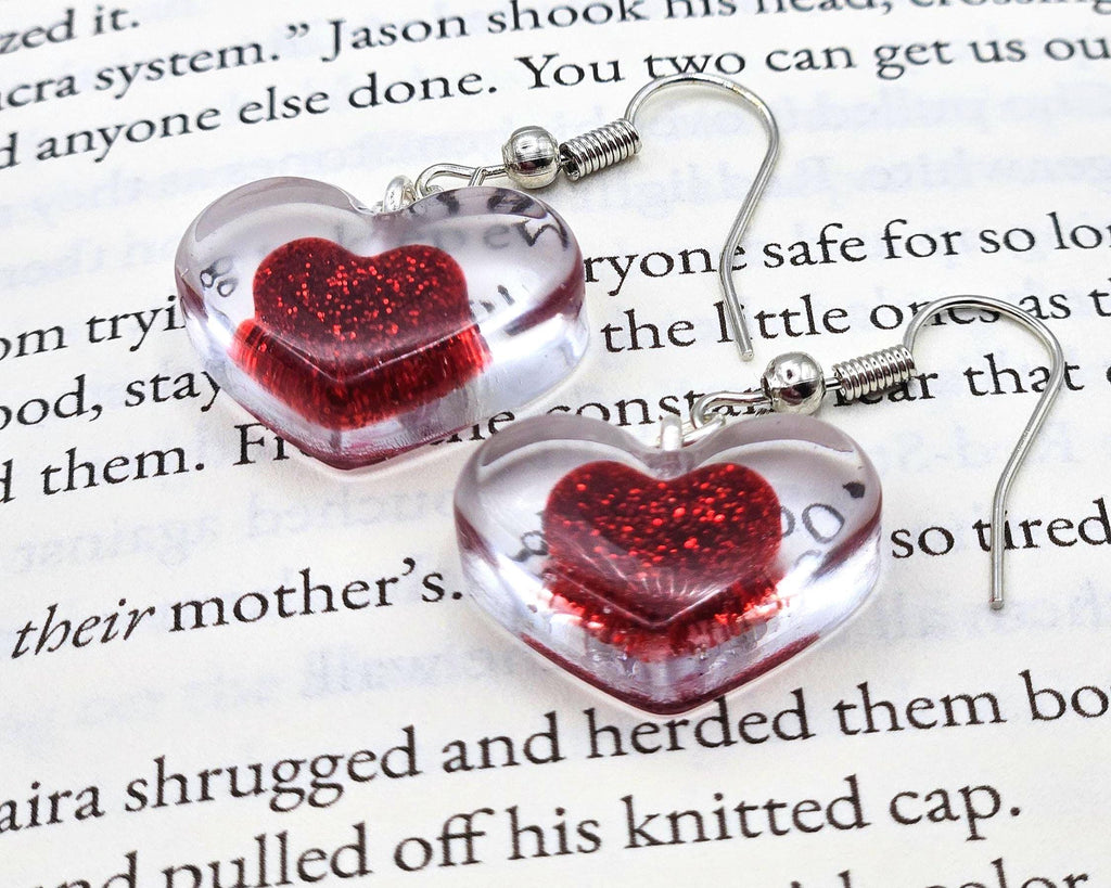 Video Game Style Heart Container Earrings | Fantasy Resin Jewelry